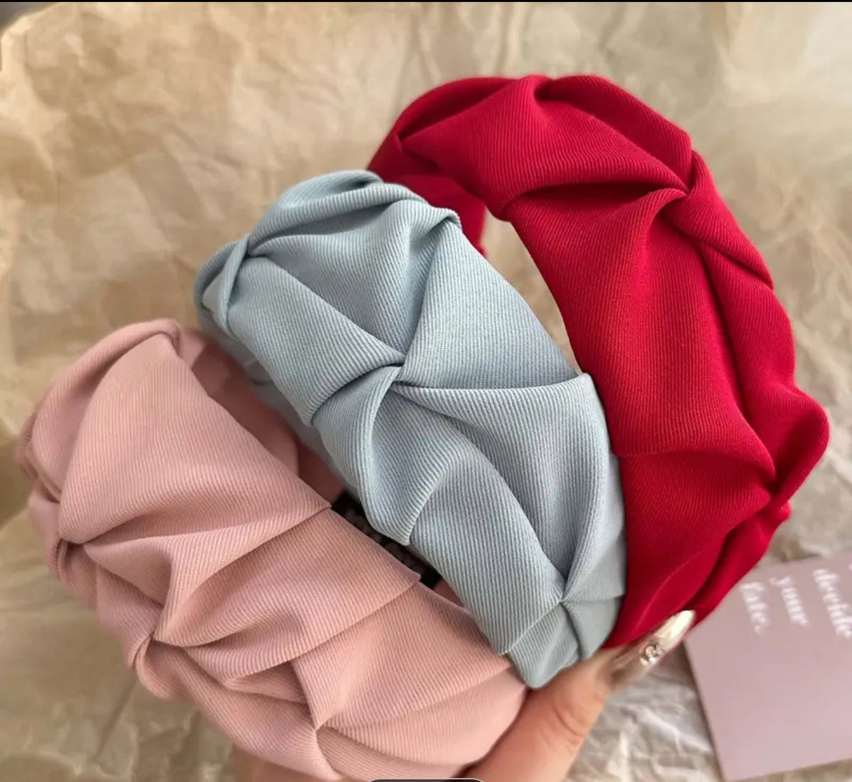 Pleated Wide Hair Headband pleated headband double layered top knot hairband pleats  main image 3