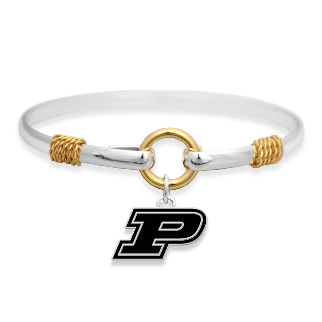 Purdue Boiler Makers Two Tone Wire Bangle Bracelet
