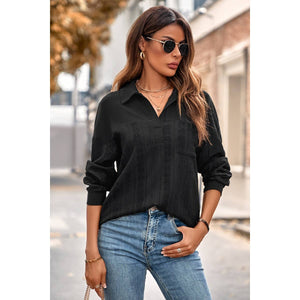 Collared Long Sleeve Blouse