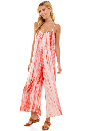Bamboo Hand Tie Dye Loose Fit Spaghetti Strap Jumpsuit