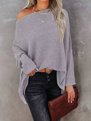 Oversized Waffle Knit Top